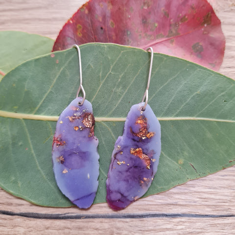 Mini Geode Earrings - Purple