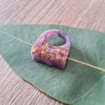 Ring - Rectangle Size US 6 1/2 Purple