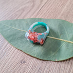 Ring - Crystal Size US 10 Turquoise Copper