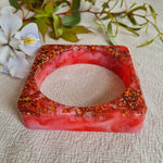 Bangle - Large Square Red and Pink