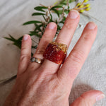 Ring Crystal -  Size US 10 - Red
