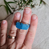 Ring - Cut Rectangle Size US 8 Blue