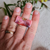 Ring - Crystal - Pink Red Size US 8