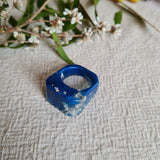 Ring - Rectangle Size US 7 Blue