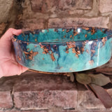 Bowl (second) - Cylinder Teal/Aqua with Copper