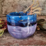 Planter - Organic Stripes - Blue and Purple with Gold