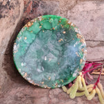 Dish - Shallow - Green with Silver/Gold