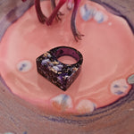 Ring - Rectangle Size US 6 1/2 Translucent Purple